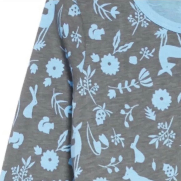 TEA COLLECTION - Girls Sparkle Henley Dress Forest Animals Blue/Gray Size 3 NWT - Picture 3 of 4